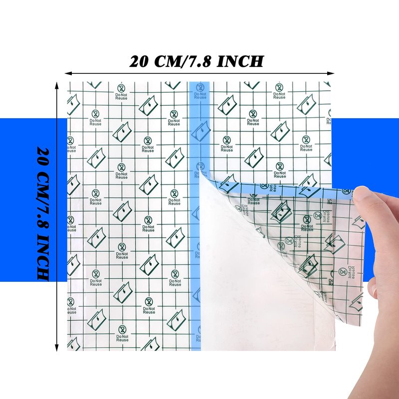 Nuanchu 50 Pieces Dialysis Catheter Cover 7. 87 x 7. 87 Inch Shower Cover Peritoneal Dialysis Accessories Protector Waterproof Transparent Bandage Wound Bandage for Swimming Tattoo Dressings