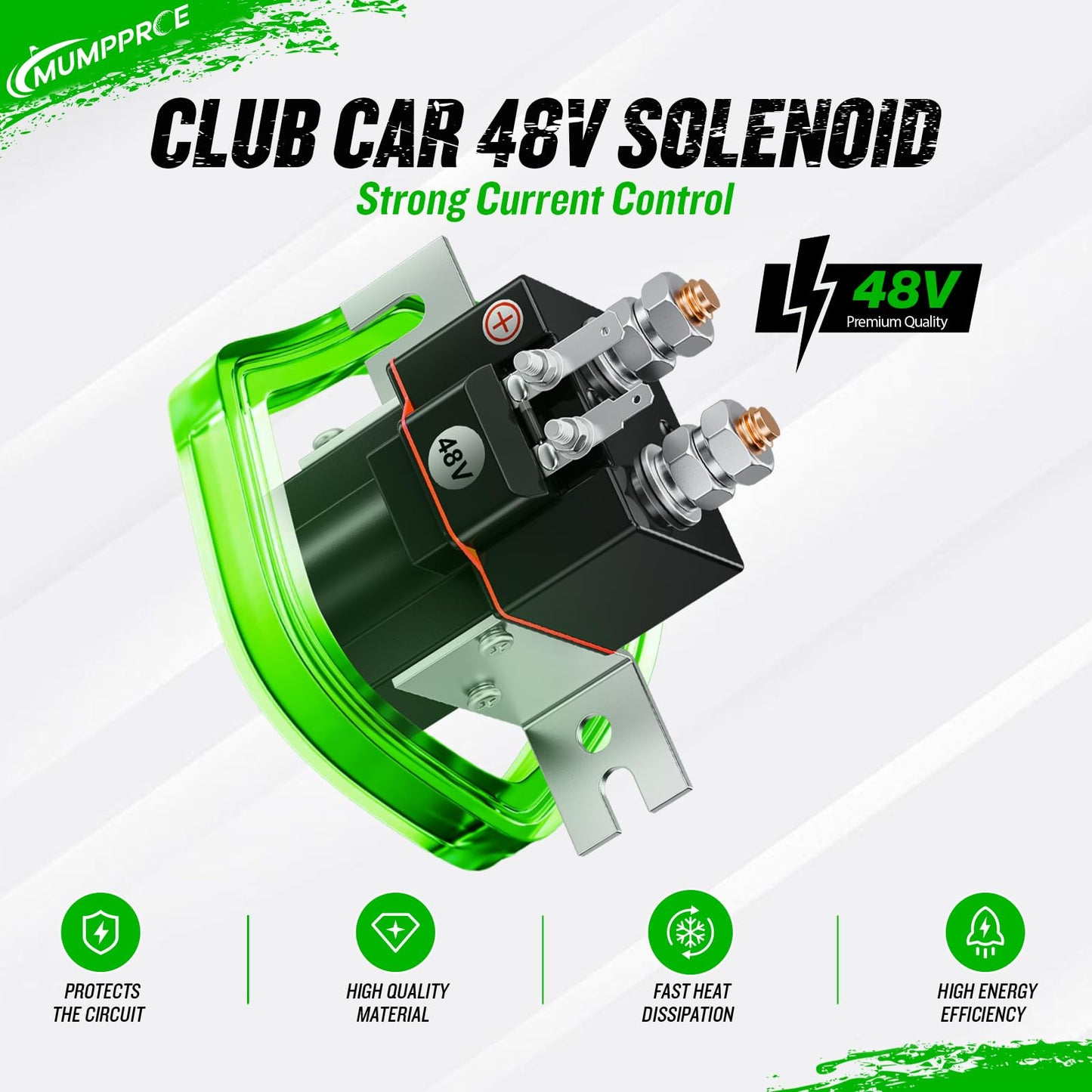 MUMPPRCE 48V Club Car Solenoid with Resistor, 4-Terminal Golf Cart Solenoid Coil for Club Car DS 1995-Up & Precedent 2004-2008 Electric, Replaces OEM 101908701, 102774701, 1014947, SW80-2028P
