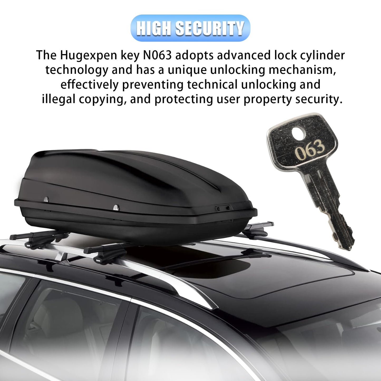 Hugexpen Key Replacement for Thule Rack Core, Key Cylinder for Bike Rack Lock, Cargo Box, Roof Rack Locks, Crossbars, Carriers, Ski Rack Etc (N063)