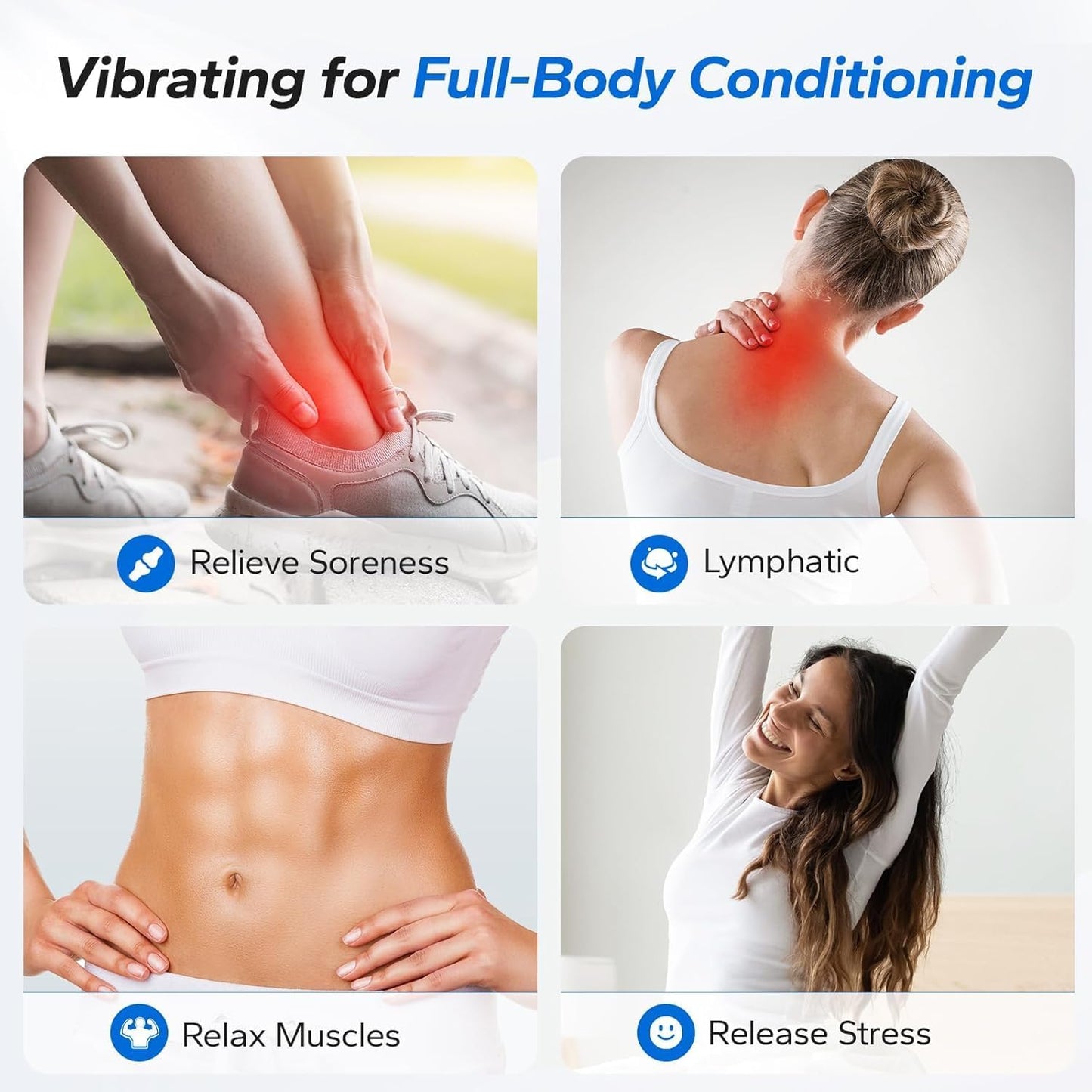 MERACH Vibration Plate - Whole Body Workout Machine with Bluetooth & Silicone Pedals | Home Fitness Equipment