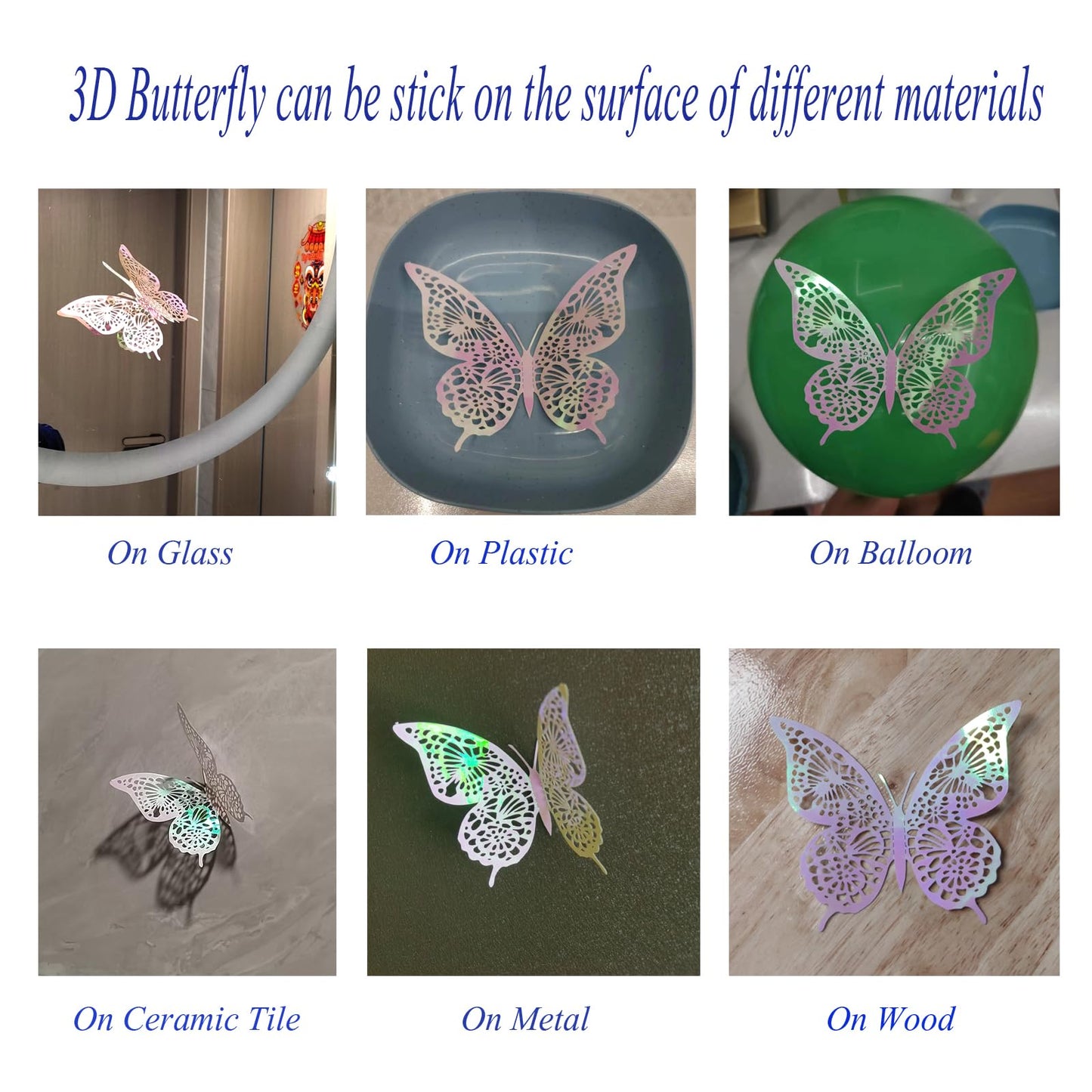 JOSDIOX 72 Pcs 3D Gold Butterfly Wall Decor Stickers - 4 Unique Styles & 3 Sizes, Removable Decals for Birthday Parties, Cake Toppers & Home Wall Decor