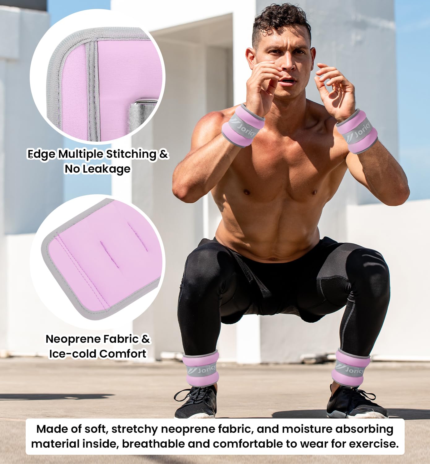 Ankle Weights, Wrist Leg Arm Weights for Women Men with Adjustable Straps, Strength Training Weighted for Running, Walking, Fitness, Gym - 6LB Pair (3 LB Each Weight), Purple1