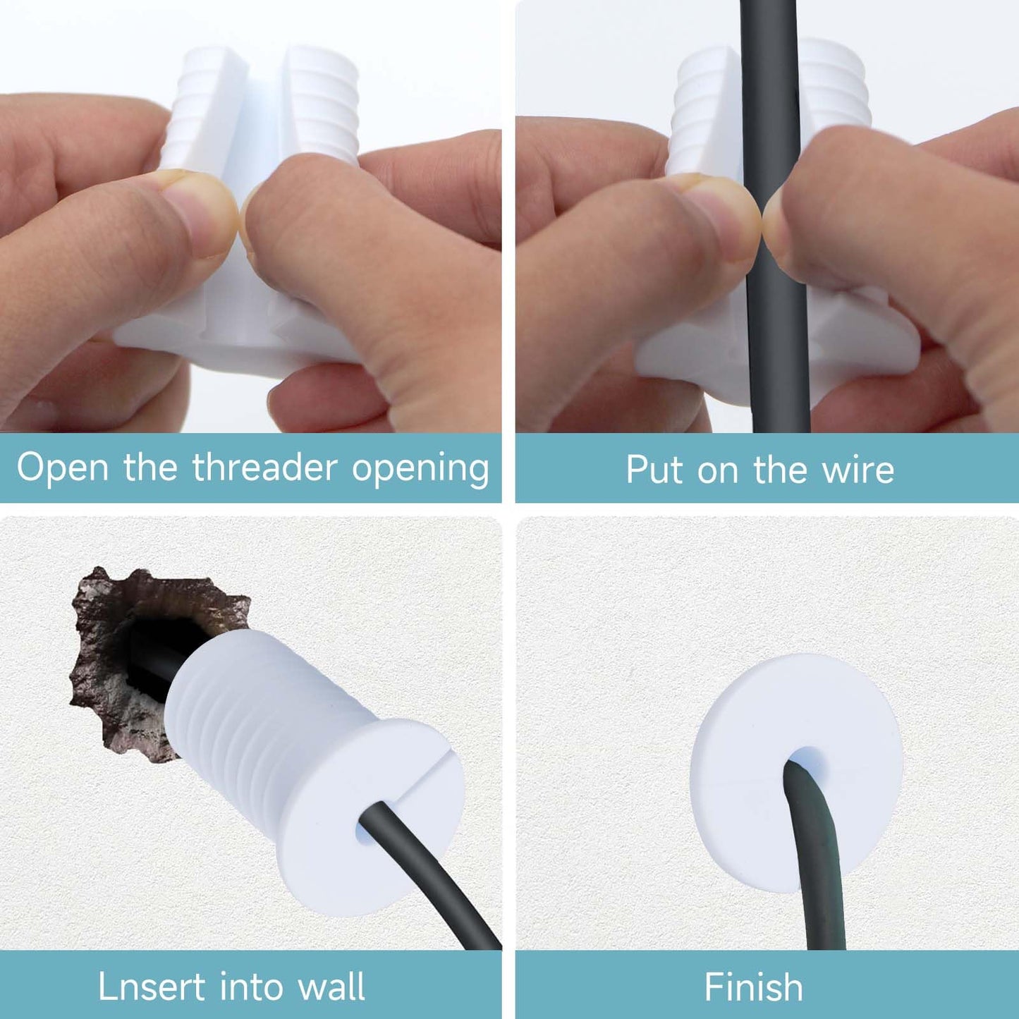 MYZHRE 6 Pcs Starlink Cable Grommet for 1 Inch Wall Hole, Starlink Wall Grommet, Perforated Silicone Grommet, Cable Punch Grommet, Wall Grommet for Starlink Ethernet Cable(White