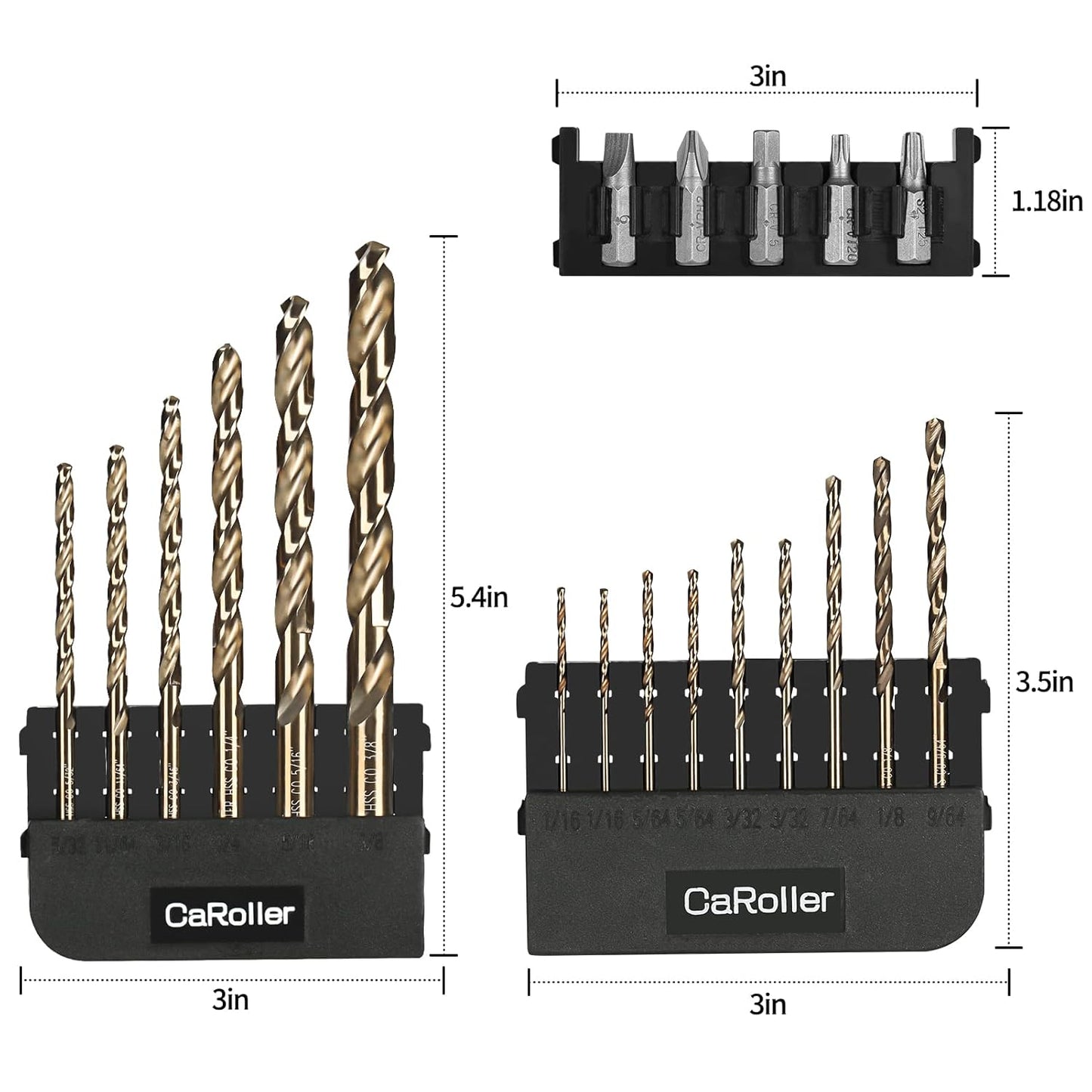 29-Piece High Speed Steel Drill Bit Set with Metal Indexed Case - 135° Tip for Wood, Plastic & Stainless Steel