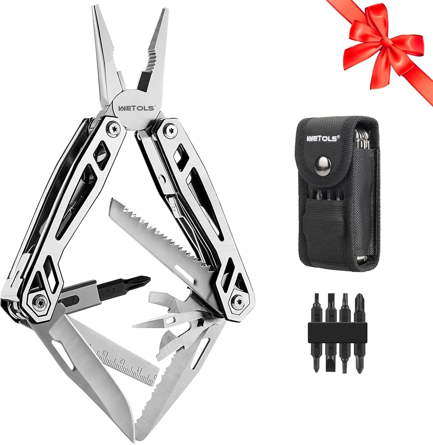 WETOLS 21-in-1 Multitool with Pocket Knife & Pliers - Perfect Christmas Gift for Men & Dads, EDC Survival Gear