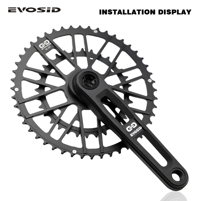 EVOSID Double Speed Road Bike Direct Mount Chainring 48-32T/46-30T, Bike Double Chainring Narrow Wide Chainwheel High Strength 7075 Aluminum Alloy CNC Integrated Molding for 8-12 Speed (48-32T)