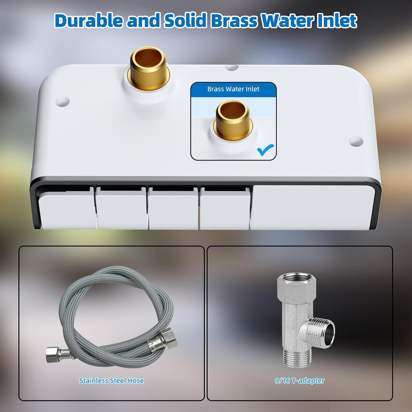 Bidet Attachment for Toilet - Non-Electric Dual Nozzle, Adjustable Water Pressure, Self-Cleaning, White