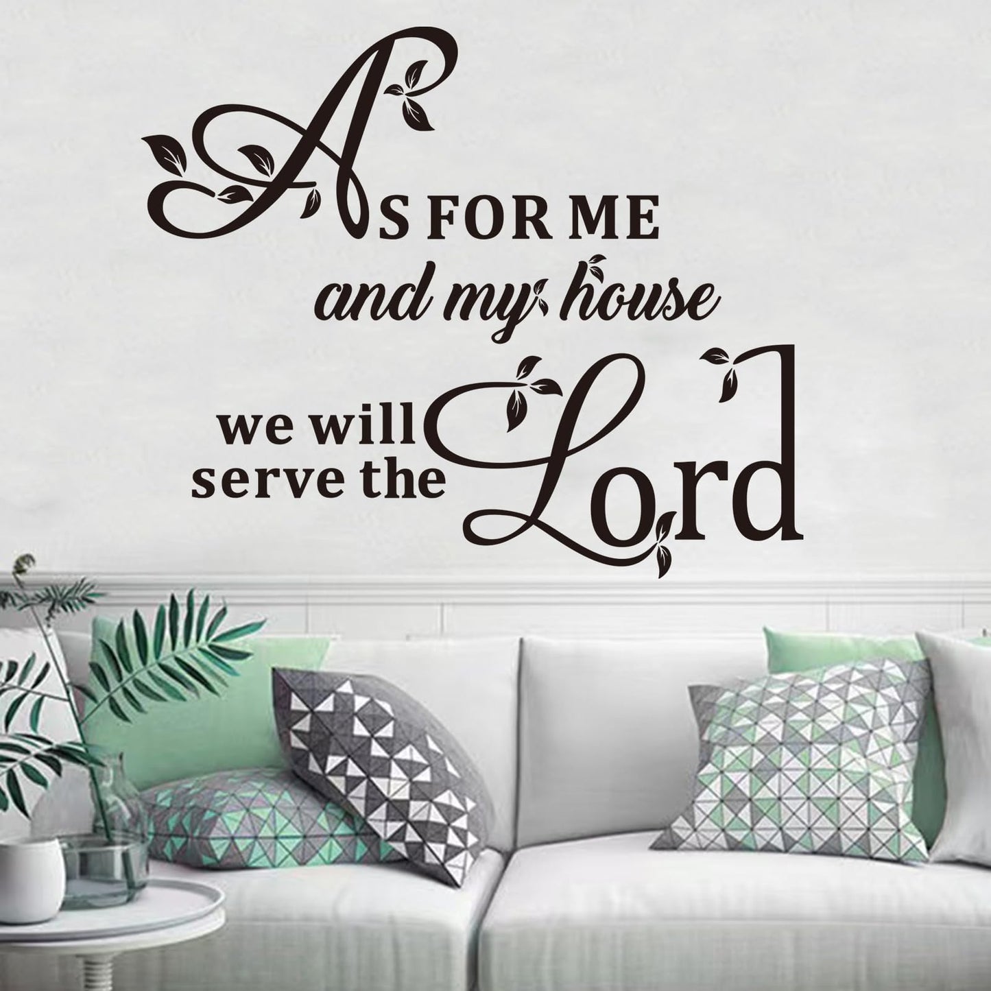 Bible Verse Wall Stickers for Bedroom: Christian Quotes Inspirational Positive Vinyl Art Wall Decals for Living Room Wall Decor - As for Me and My House 18" X 15"