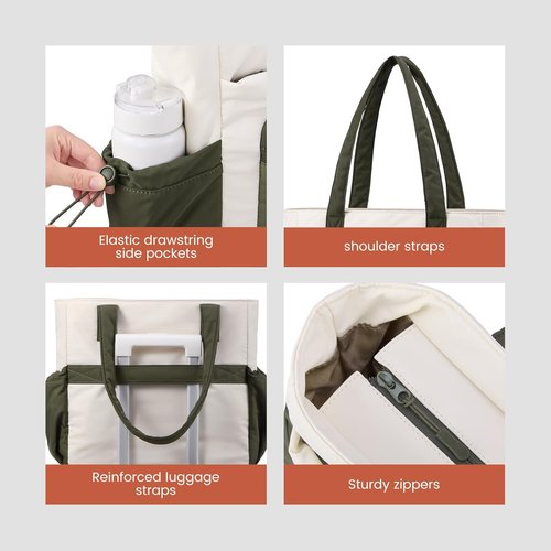 LOVEVOOK Puffer Tote Bag for Women - Versatile Travel Handbag with Zipper & Compartments | Ideal for Work, Gym, Daily Use