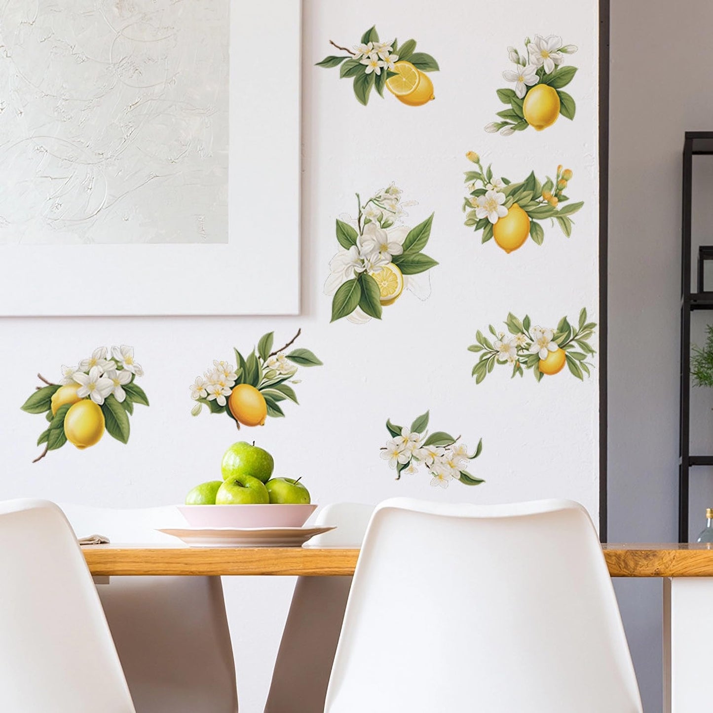 8 Pcs Lemons Wall Stickers, sacinora DIY Lemon Fruit Art Wall Decals Removable Vinyl Peel and Stick for Kitchen Dining Restaurant Bar Furniture Refrigerator Home Decor
