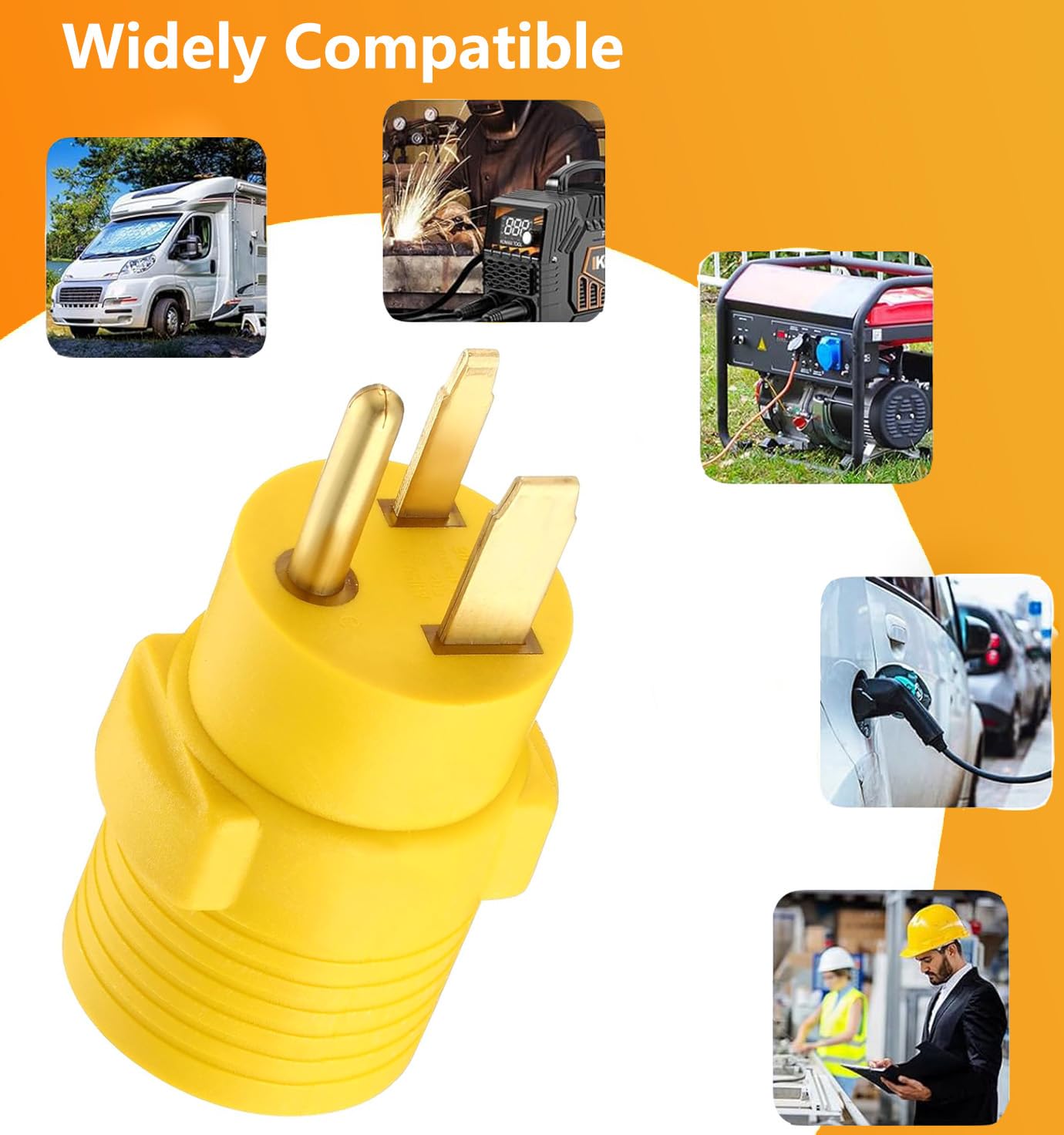 EV Charger Adapter NEMA 6-50P to 14-50R forTesla Adapter Cord, 240V 50 Amp 3 Prong Welder Plug to 4 Prong EV Charging Connector, Welder Welding Dryer EV Charger Power Cord Adapter