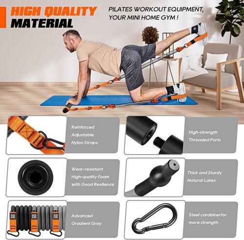 KUTIZE Pilates Bar Kit - Heavy Duty Resistance Bands for Full-Body Workout | Portable Home Gym Equipment