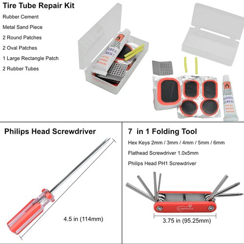 Lumintrail 42 Piece Mountain, Dirt, and Road Bike Repair Tools Kits - Bicycle Maintenance Tool Kit Set with Storage Case