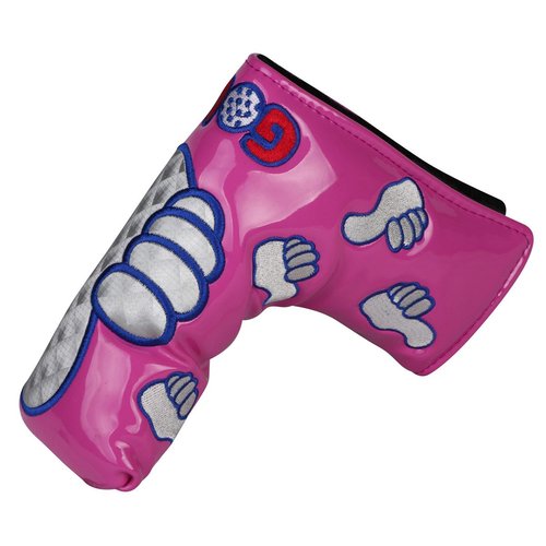 Sword &Shield sports Thumb PU Golf Putter Headcover for Blade Style Golf Club Head Cover with Magnetic Headcovers (Pink)