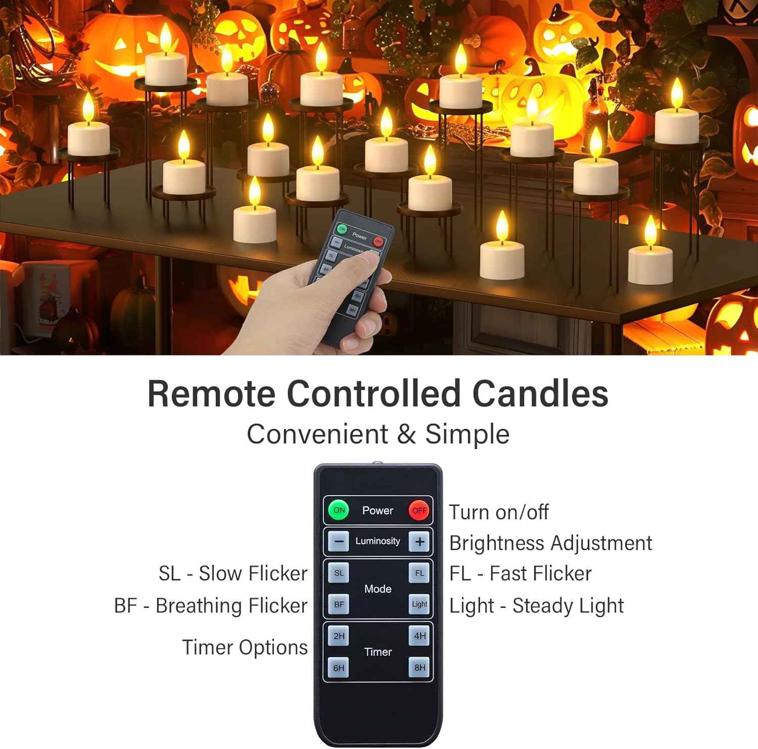 Rechargeable Flameless LED Tea Light Candles with Remote & Timer - Waterproof Votive Set for Holiday Decor