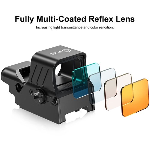CVLIFE Upgraded Quick-Detach Picatinny Mount for Red Dot Sight,Multiple Reticle System Open Reflex Sight, 33mm Wide Objective Diameters Red Dot Optics with Fully Multi-Coated Lenses.