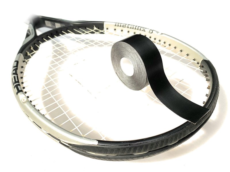 NeoPRO Tennis Racket Protection Tape, Racket Head AntiScratch Frame Guard PU TPU Sticker (30mm Wide, Black, 1 Roll (5m))