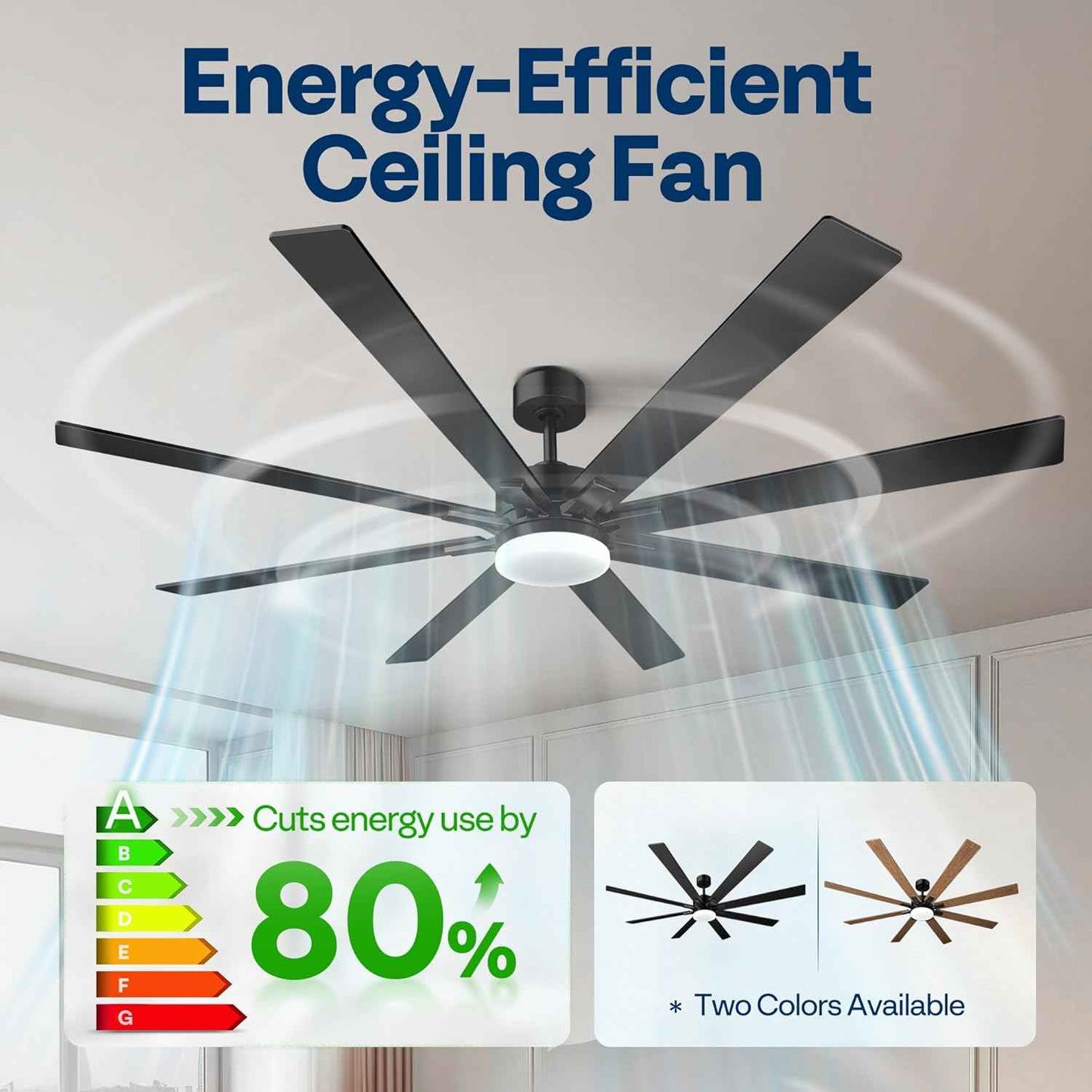 42-Inch VIVOHOME Low Profile Ceiling Fan with Lights & Remote - Dimmable, Quiet, Reversible for Bedroom & Living Room