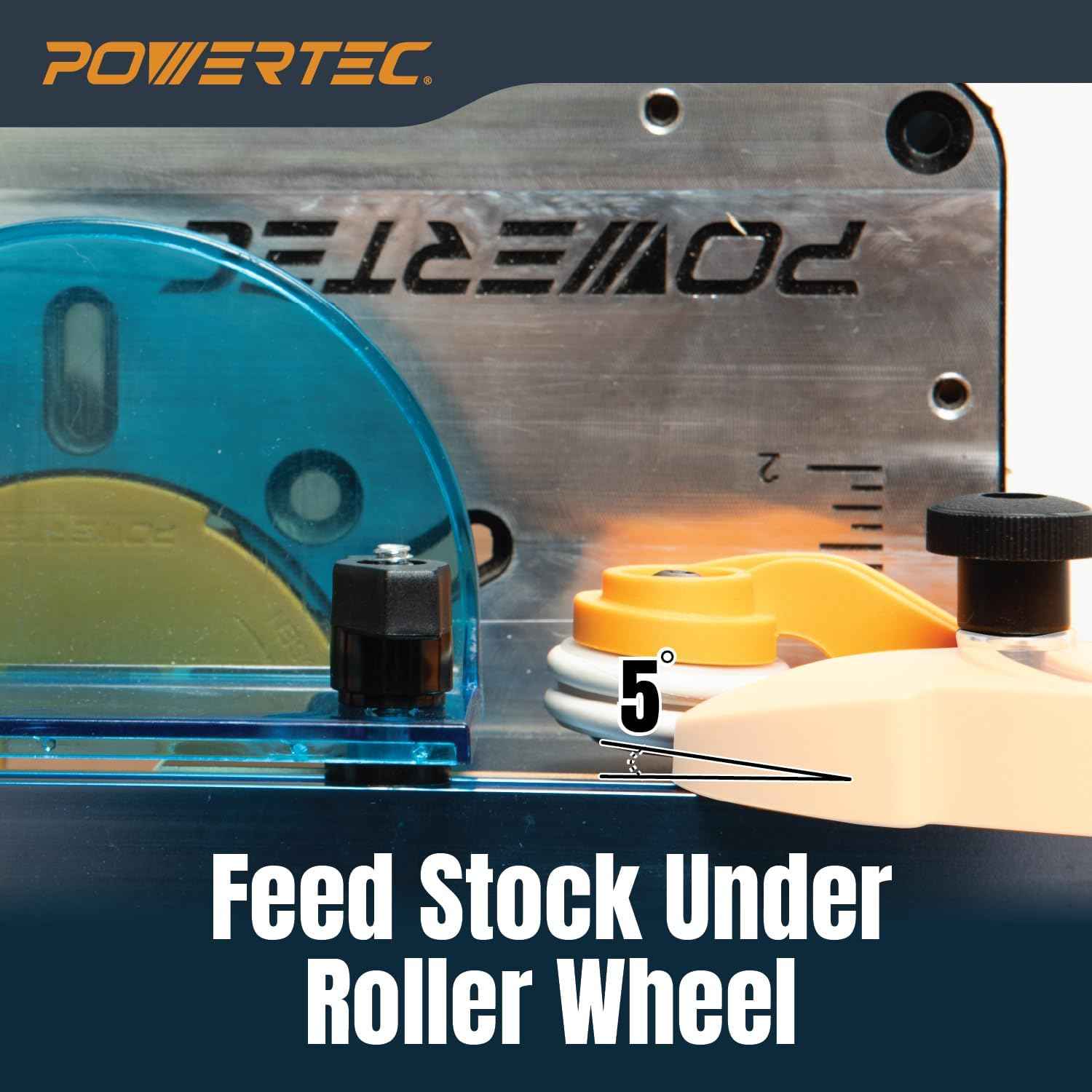 POWERTEC Adjustable Roller Stock Guide for Table Saw & Router - Enhance Safety & Reduce Kickback (Model 71935)