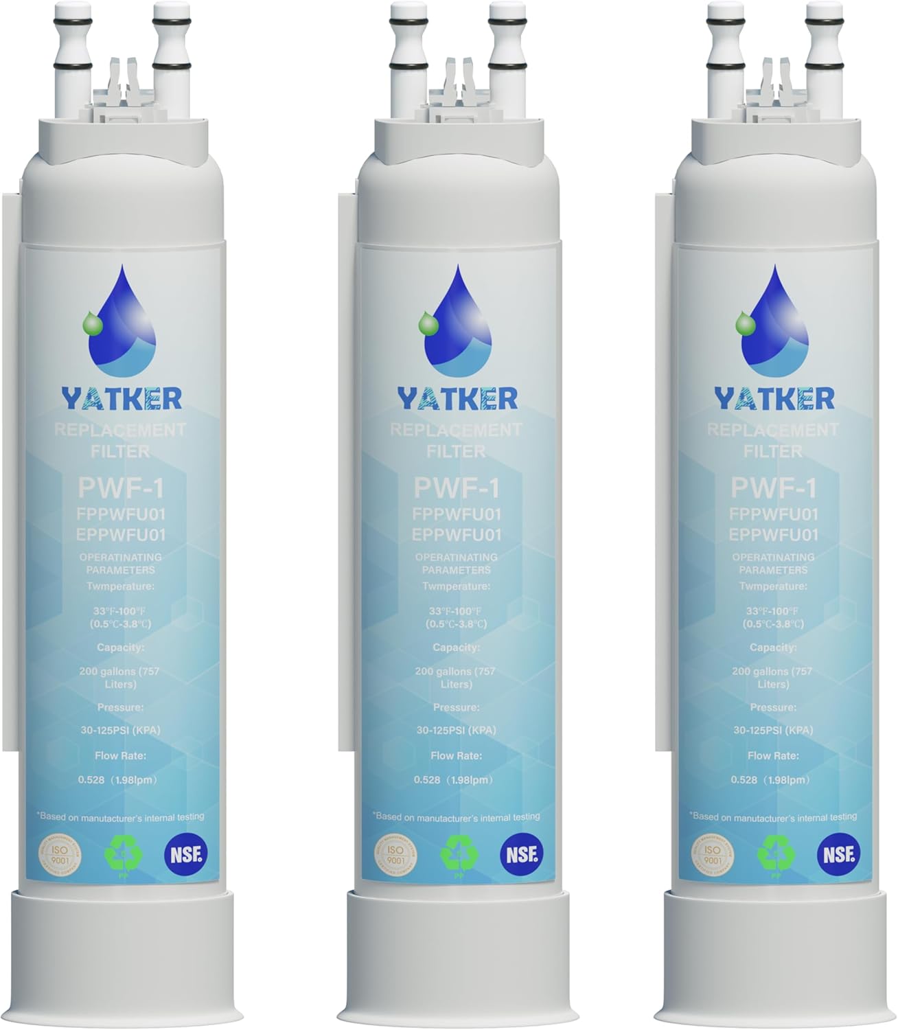 Frigidaire FPPWFU01 Water Filter Replacement - 3-Pack Compatible with PurePour PWF-1 & EPPWF01