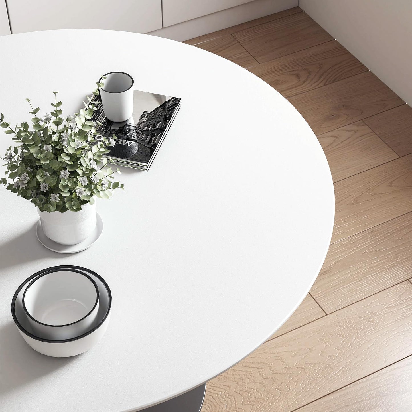 SOON AFTER White Peel and Stick Wallpaper Solid White Contact Paper Matte Self Adhesive Waterproof Vinyl Roll for Wall Coverings,Cabinets,Countertops,Bedroom,Kitchen 15.7"x118"