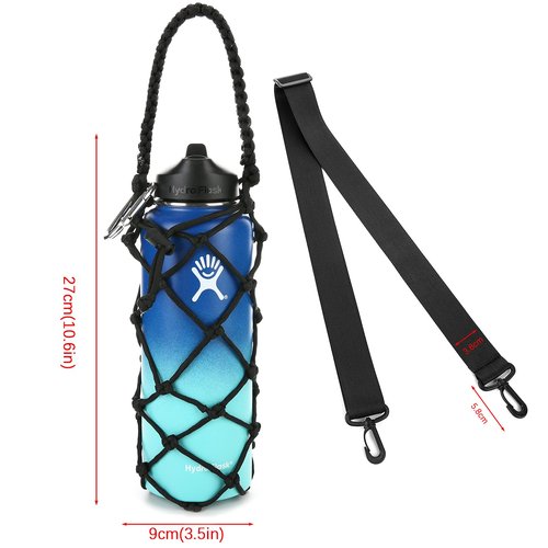 koshine Water Bottle Carrier Wine Cup Holder for Sports Bottle Water Flask 17-25oz 32oz-40oz Black (32oz-40oz, Pack of 2)