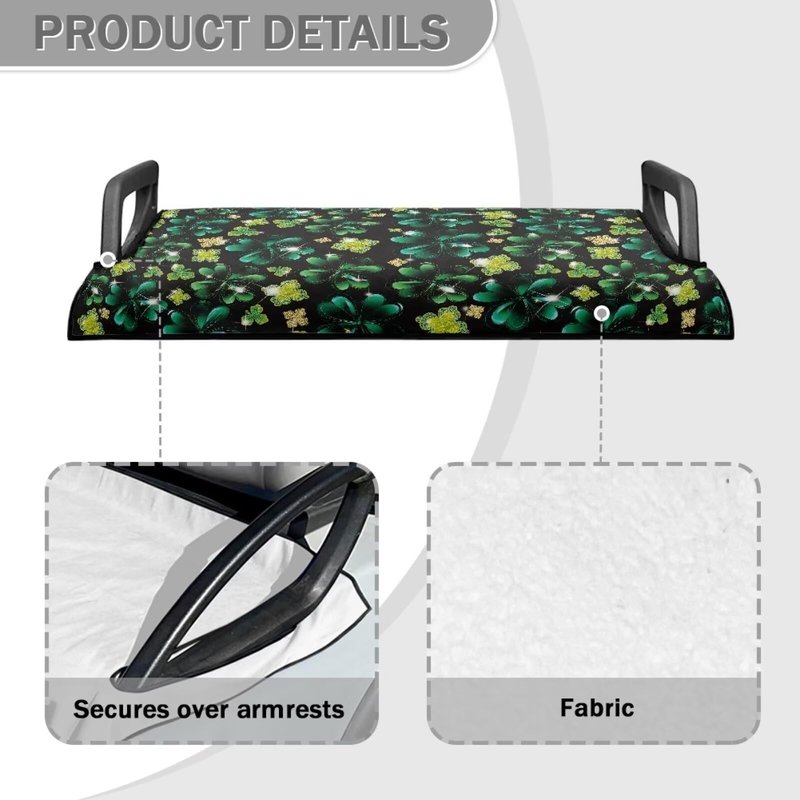 Tomeusey Golf Cart Seat Covers Club Car, Easy to Clean Golf Cart Seat Blanket Club Car Seat Cushion - Four Leaf Print Golf Cart Accessories for Women Men