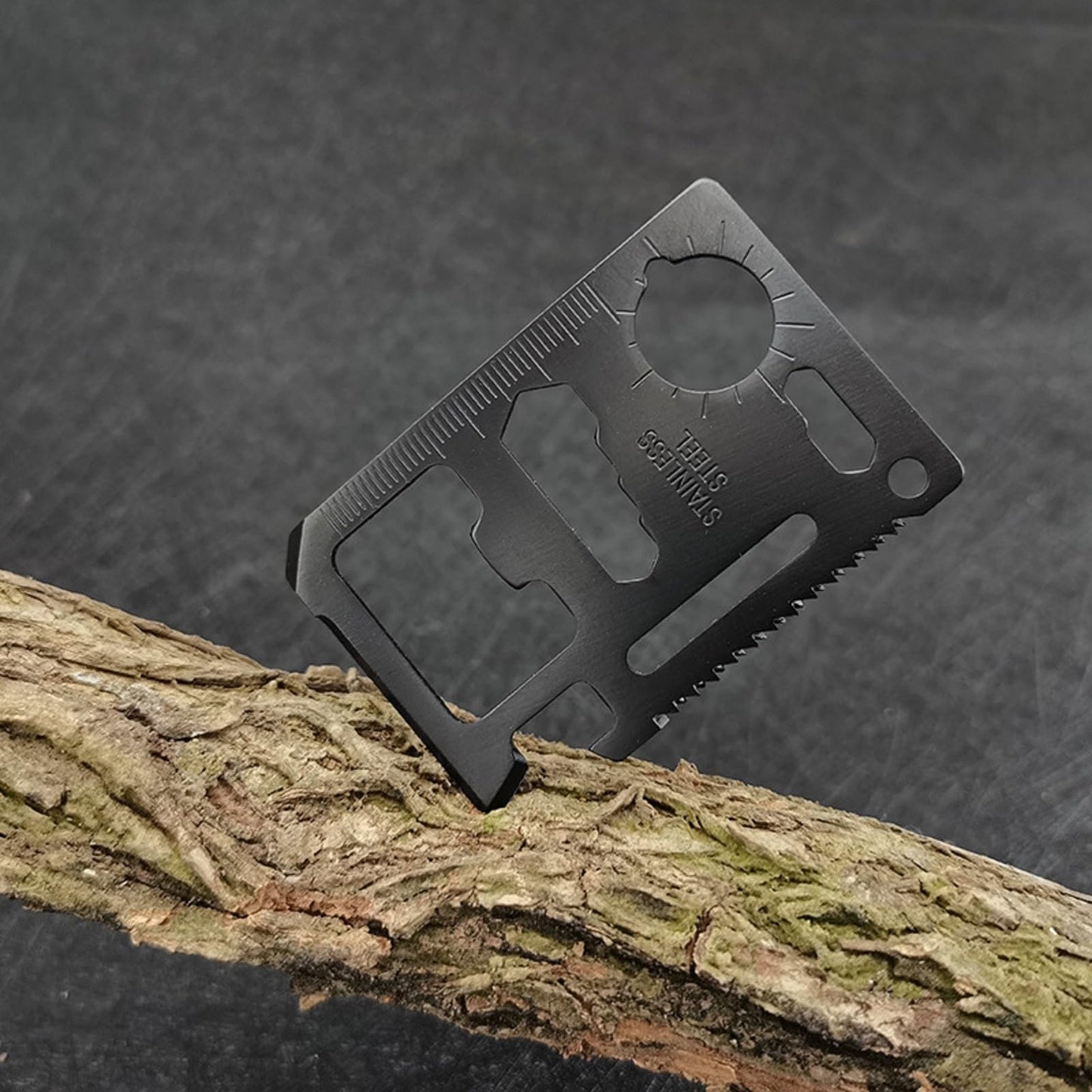 Survival Credit Card Multitool, 11 in 1 Beer Opener Survival Card Tool,Wallet Multitools Card Perfect for Fathers Men Gadgets Stocking Stuffers for Men (12 PCS) (Black)