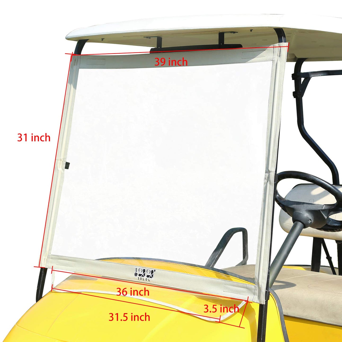 10L0L Golf Cart Windshield Compatible fot EZGO TXT Gas & Electric Models, Lightweight EZGO TXT Windshield Foldable Windproof Waterproof