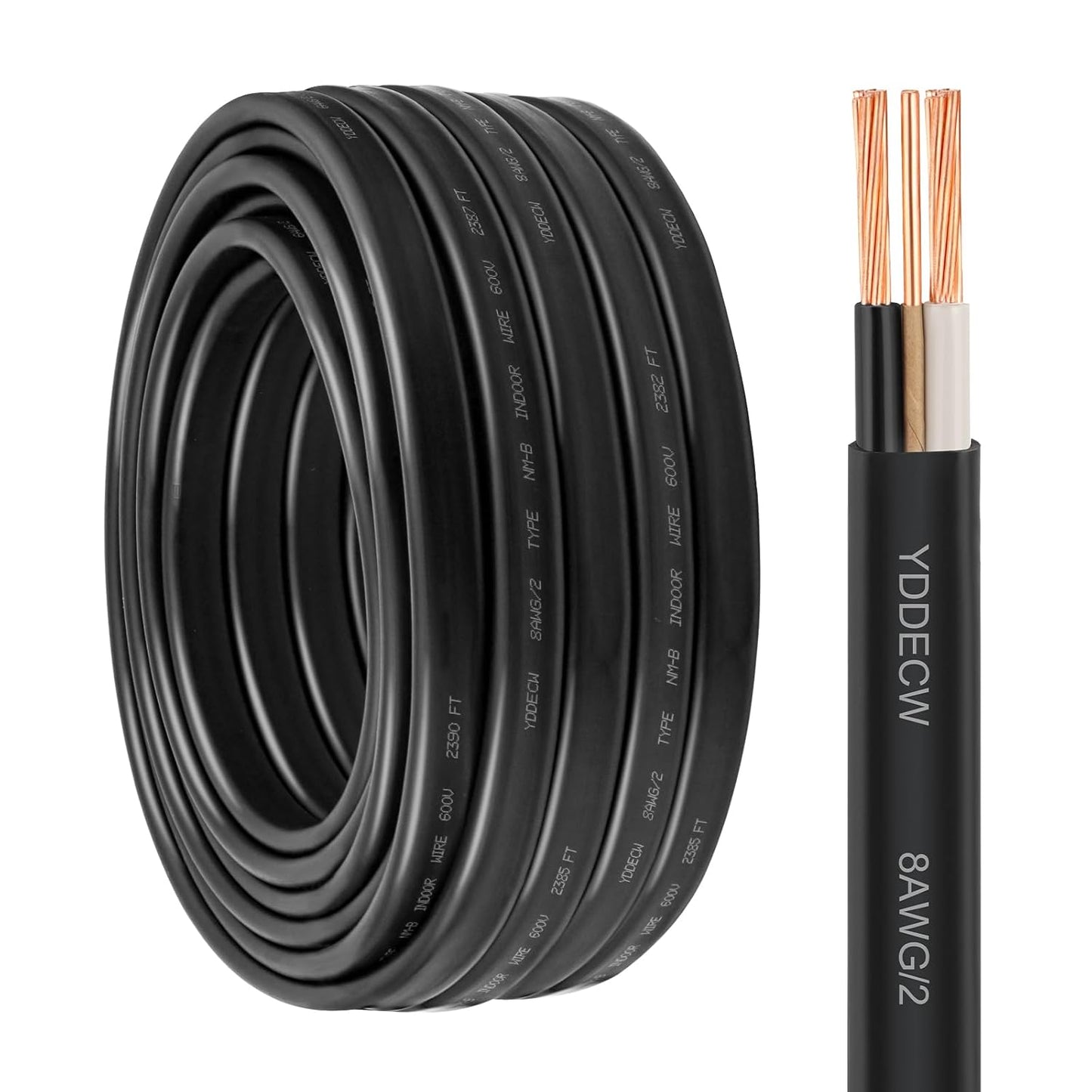14 Gauge NM-B Wire with Ground - 50FT Pure Copper Indoor Electrical Cable for Outlets & Switches