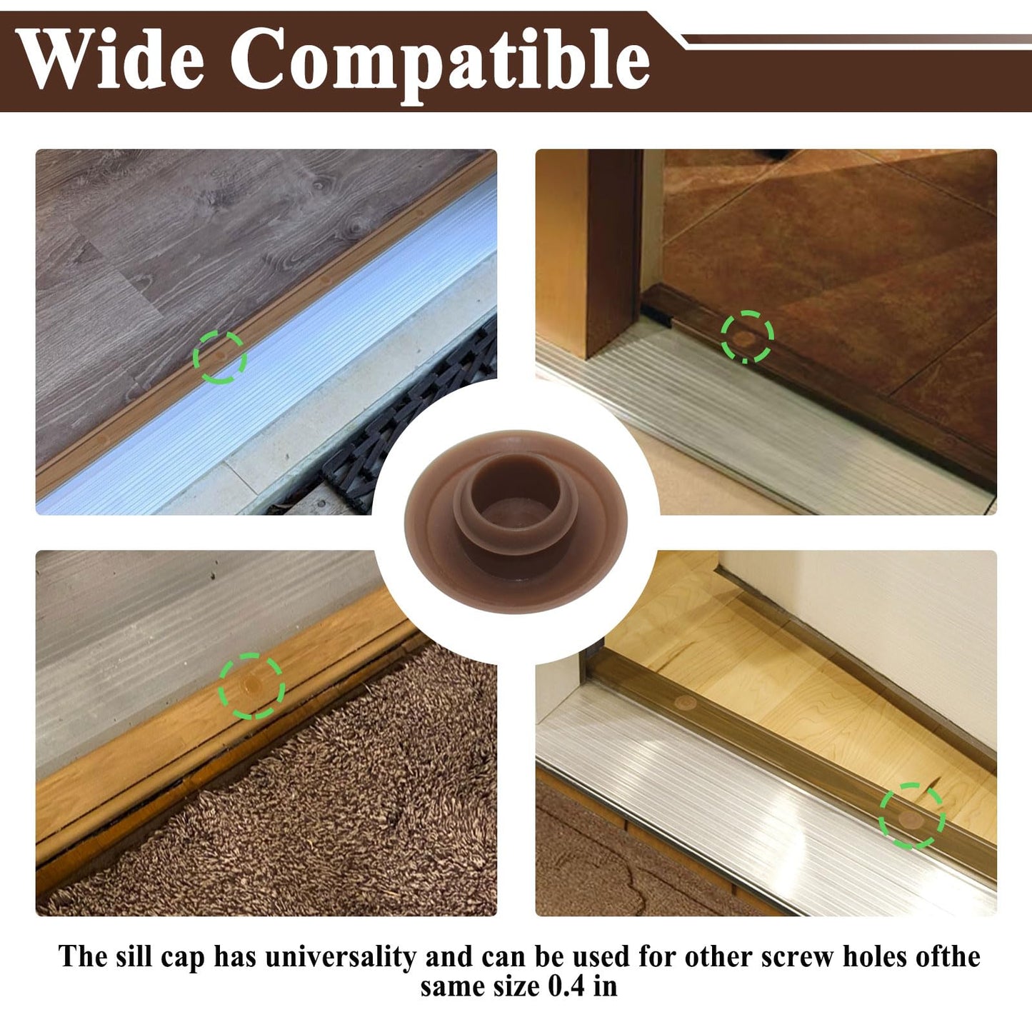 20Pcs Threshold Screw Covers for Door Sill Cap, Door Threshold Plugs for Hiding Screws, Plastic