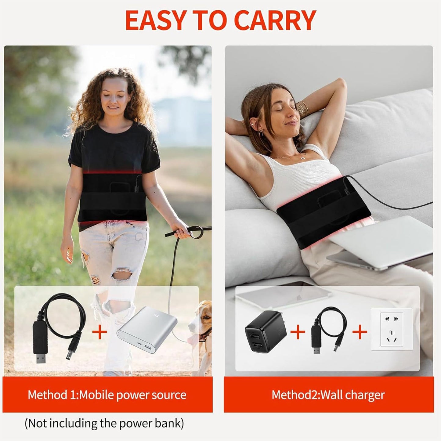Firmly Red Light Therapy Belt, Firmly Dual-Wavelength Red Light Belt With 3-Layer Lift Technology, Muscle Relaxation, Adjustable & Portable for Wellness & Relaxation (Black)
