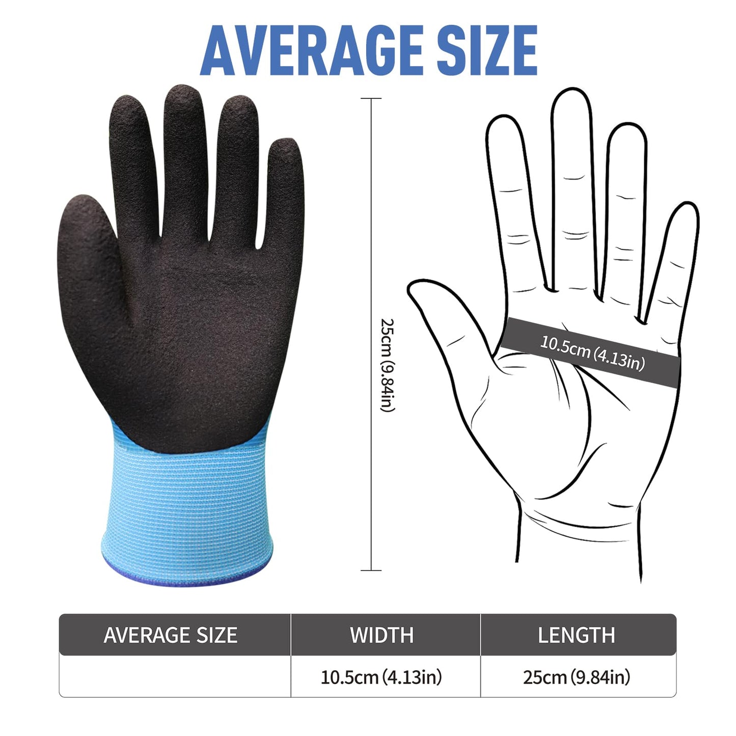 Insulated Work Gloves 1000V High Voltage Resistant Electrician Gloves Waterproof Electrical Insulated Gloves Rubber Non Slip Design (Blue, 1Pair-1000V)