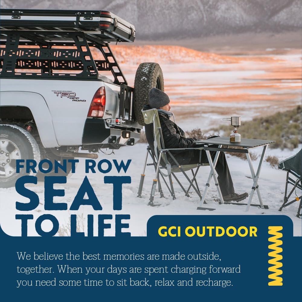 GCI Outdoor Compact Camp Table 25 | Portable Folding Table for 4 People, Perfect for Camping Trips, Tailgating & Picnics — Black