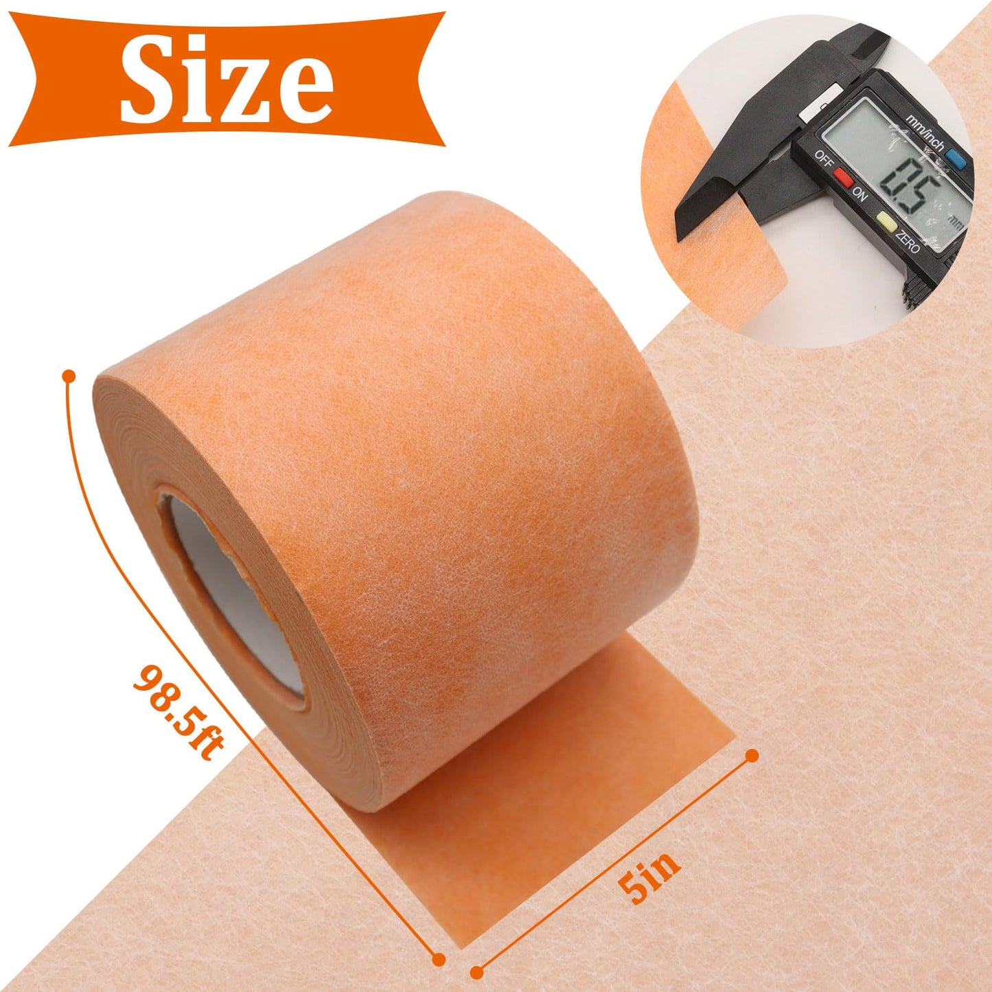 Seamaka Waterproof Membrane Shower Membrane, 5Inch X 100Ft 20Mils Thickness Waterproof Membrane for Shower for Tile Flooring PE Fabric Sauna Bathroom Walls Tile Underlayment O-097