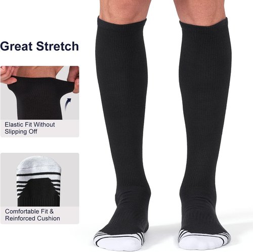 FITRELL Over-the-Calf Knee High Socks - 2/3 Pack Baseball, Soccer & Softball for Kids, Youth & Adults | Multiple Colors Available