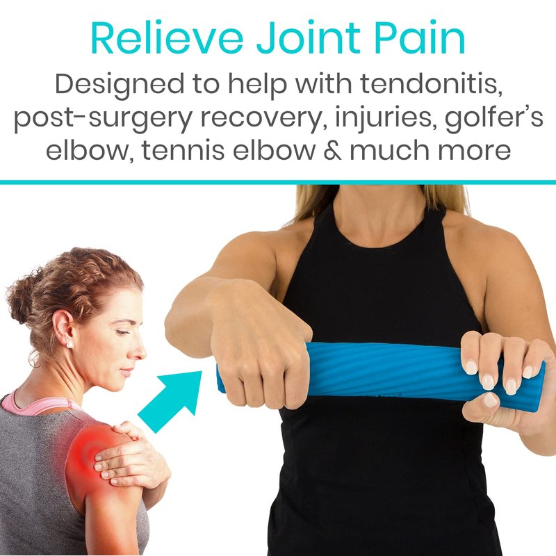 Vive Flex Therapy Bar for Tennis Elbow Relief (Medium) - Physical Therapy Aid, Improve Tendonitis & Grip Strength - Resistance for Golfers, Hand, Epicondylitis, Equipment- Strengthens Wrist & Forearm