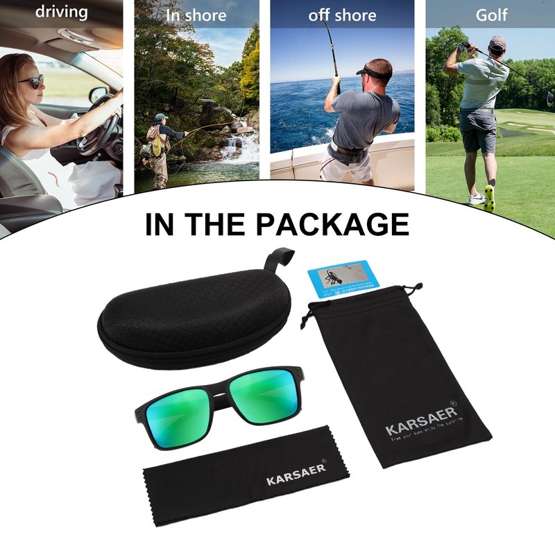 Karsaer Lago Polarized Sport Sunglasses for Men and Women, Ideal for Driving Fishing Cycling Running, UV Protection