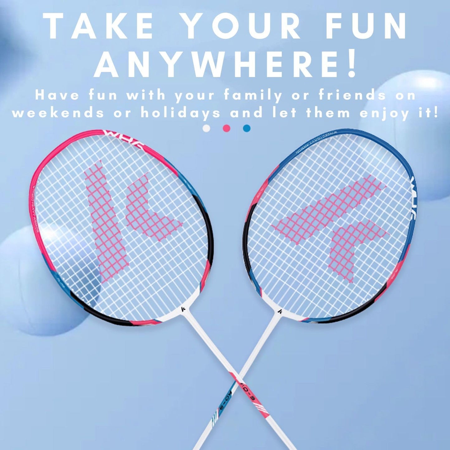 Badminton Rackets, Professional Graphite Shaft Badminton Set of 2 for Backyard, with 2 Lightweight Carbon Badminton Racquets/3 Badminton Shuttlecocks/2 Racquet Overgrips/1 Carry Bag