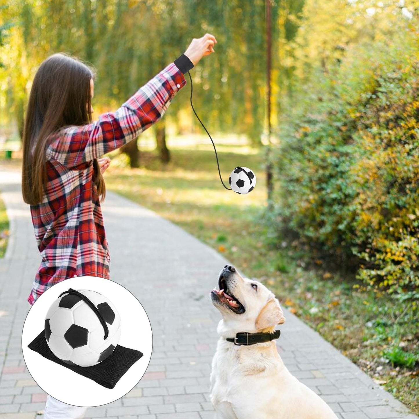 Xuqiakw 6PCS Wrist Ball on String for Soccer Party Favors,Rebound Ball with Strap for Soccer Team Gifts,Wrist Exercise Fun Outdoor Activity for Adults