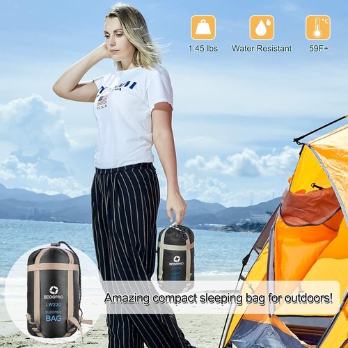 ECOOPRO Sleeping Bag - Portable, Waterproof & Lightweight for Camping | 83" L x 30" W, Fits Adults