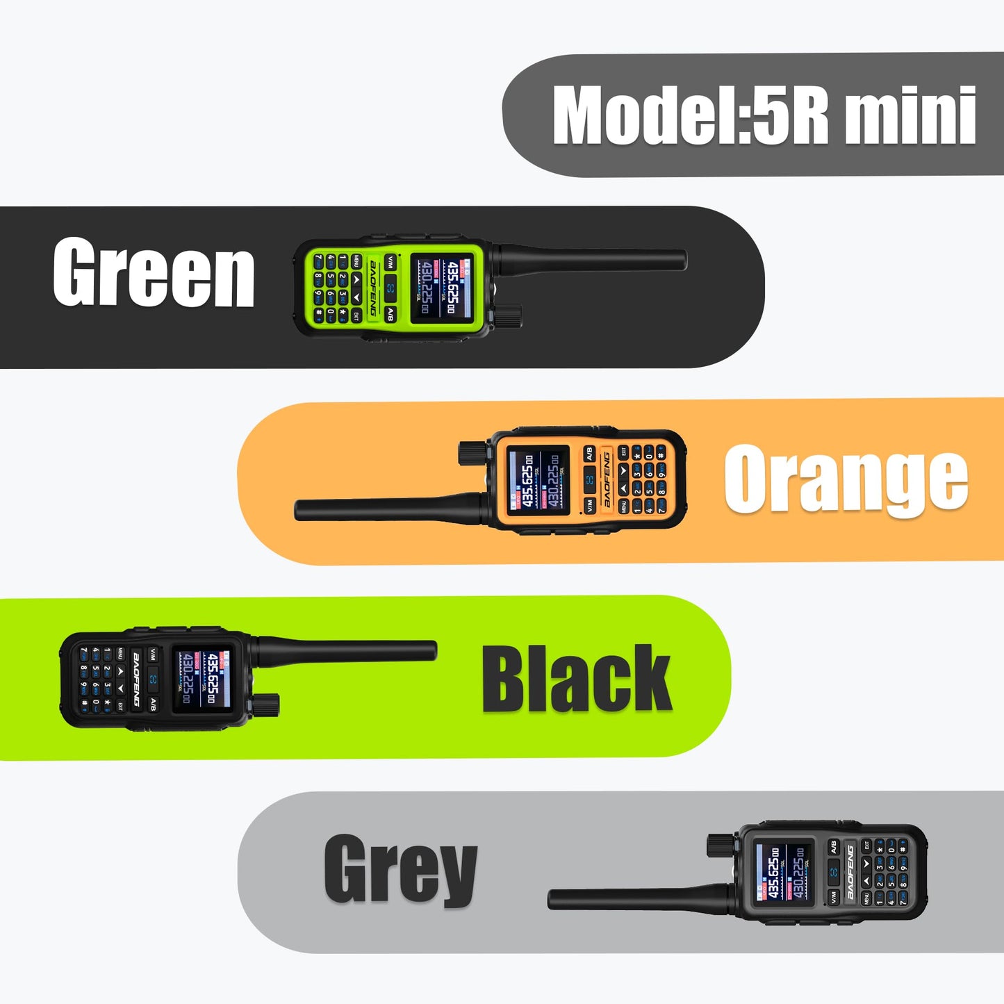 BAOFENG UV-5R Mini Long Range Walkie Talkie Dual PTT Bluetooth Programming AM FM NOAA Flashlight Rechargeable Type-C Charging U/V Handheld Two Way Ham Radio with Earpiece 771Antenna (Black 1PCS)
