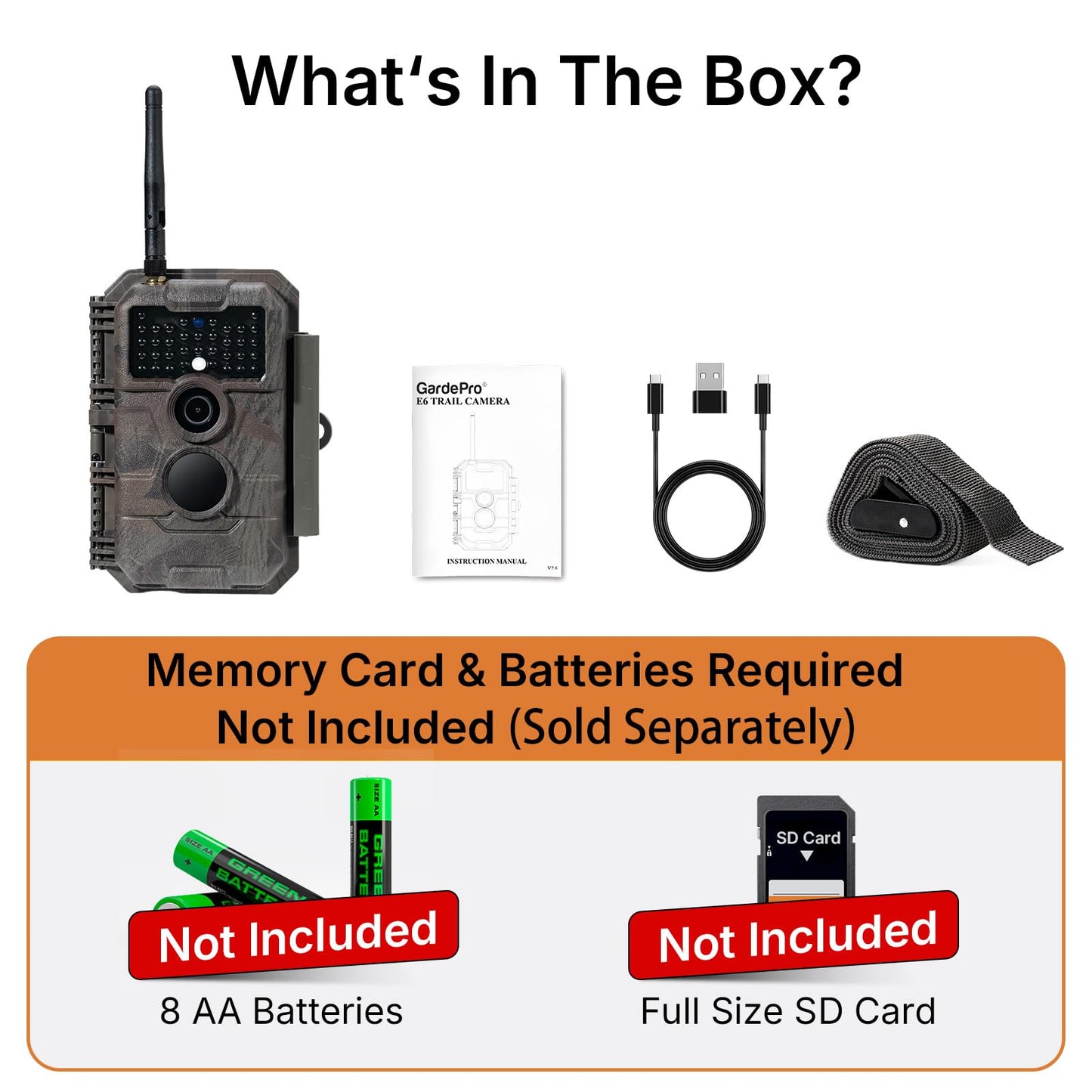 GardePro E6 WiFi Trail Camera (Non-Cellular), Stable WiFi with External Antenna, On-Site App Viewing, 64MP 1296P HD, No-Glow Night Vision, Motion Activated Waterproof Game Camera