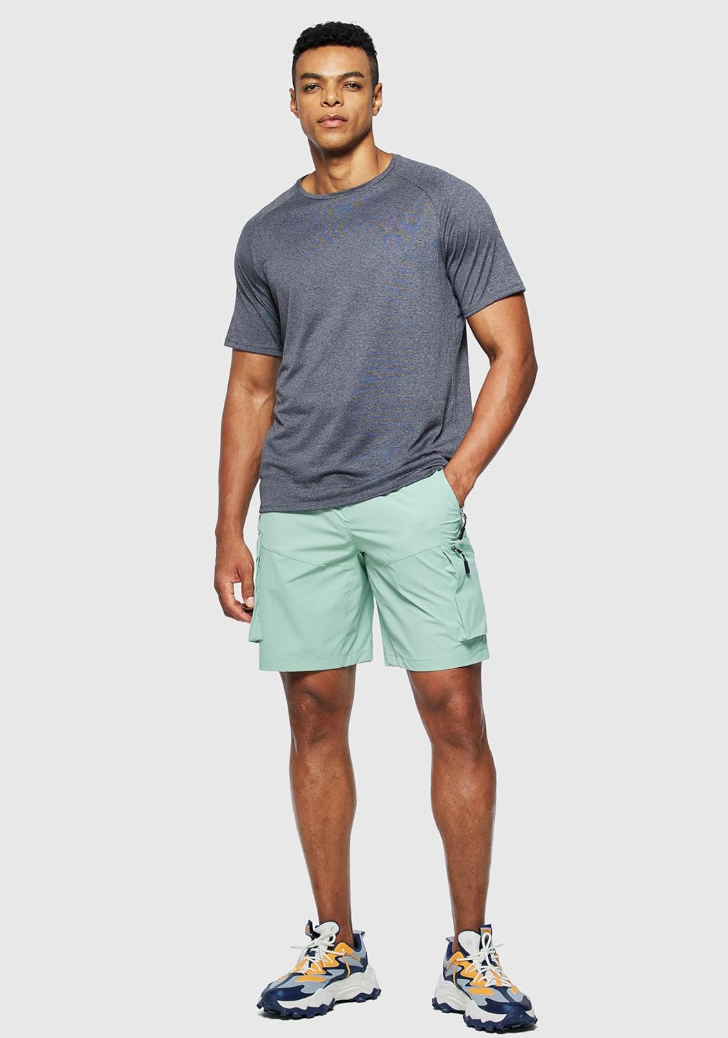 Pudolla Men's Hiking Cargo Shorts - Quick Dry Outdoor Travel Shorts with Multi Pockets | Perfect for Fishing & Camping