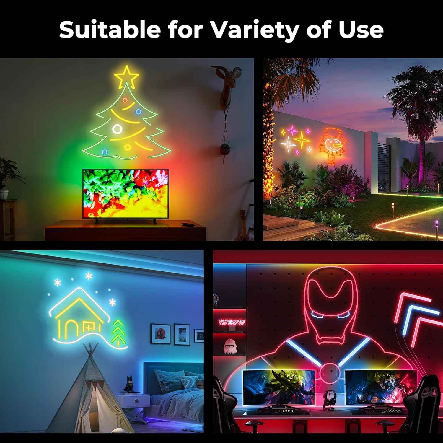 100FT Waterproof RGB LED Neon Rope Lights - App/Remote Control, Music Sync for Outdoor & Bedroom Decor
