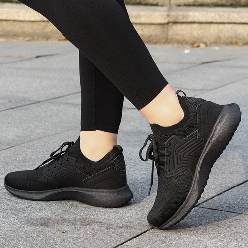 Abboos Women Running Shoes Lightweight Breathable Walking Shoes Comfortable Athletic Slip on Tennis Shoes Black 7.5