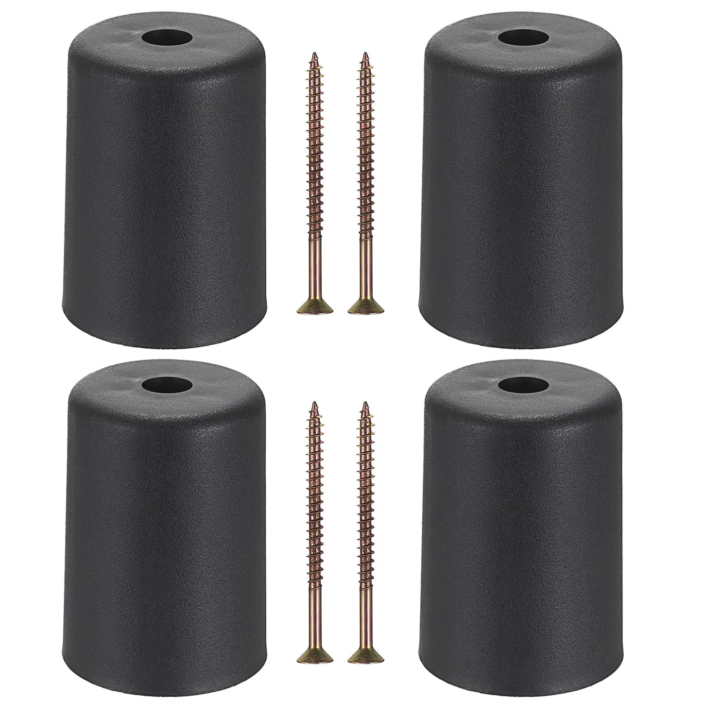 OwnMy 4PCS 3 Inch Plastic Furniture Legs Screw-in Plastic Sofa Legs Couch Legs Couch Feet Replacement Kit, Black Round Chair Legs for Coffee Table Cabinet Bed Risers