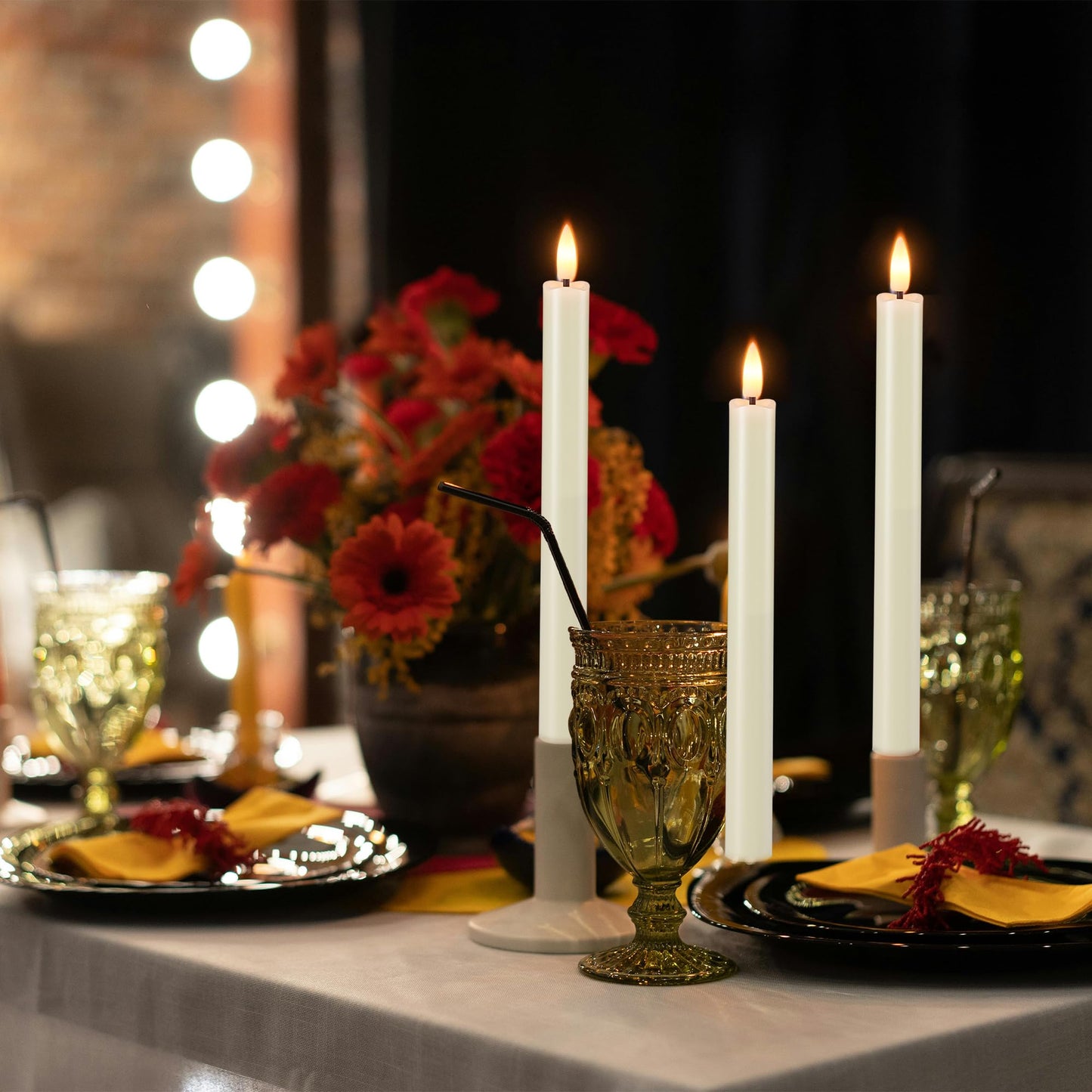 SEHNSY Ivory Flameless Taper Candles with Remote and Timer, 10.1" Battery Operated Candle with Flickering Flame, Led Flameless Candlesticks for Christmas, Weddings, and Indoor Decor, 2 Pack