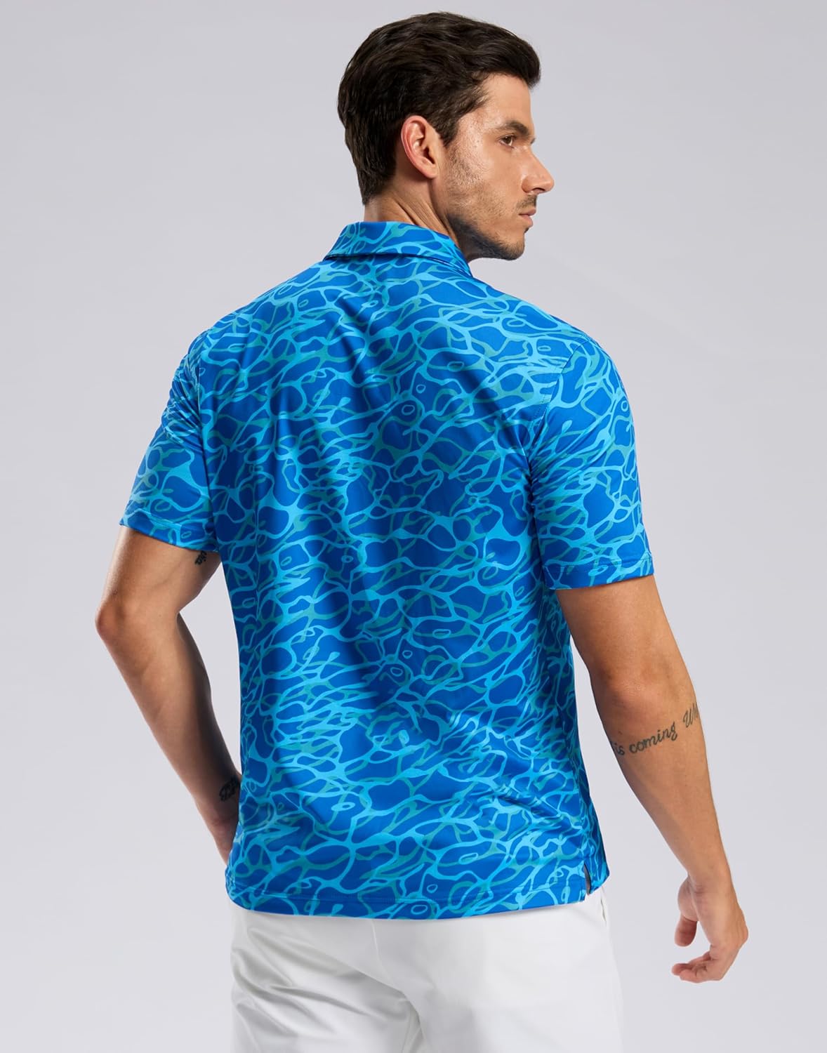 Skiennix Men's Golf Shirt - Short Sleeve Moisture-Wicking Polo | Casual Lightweight Print Design