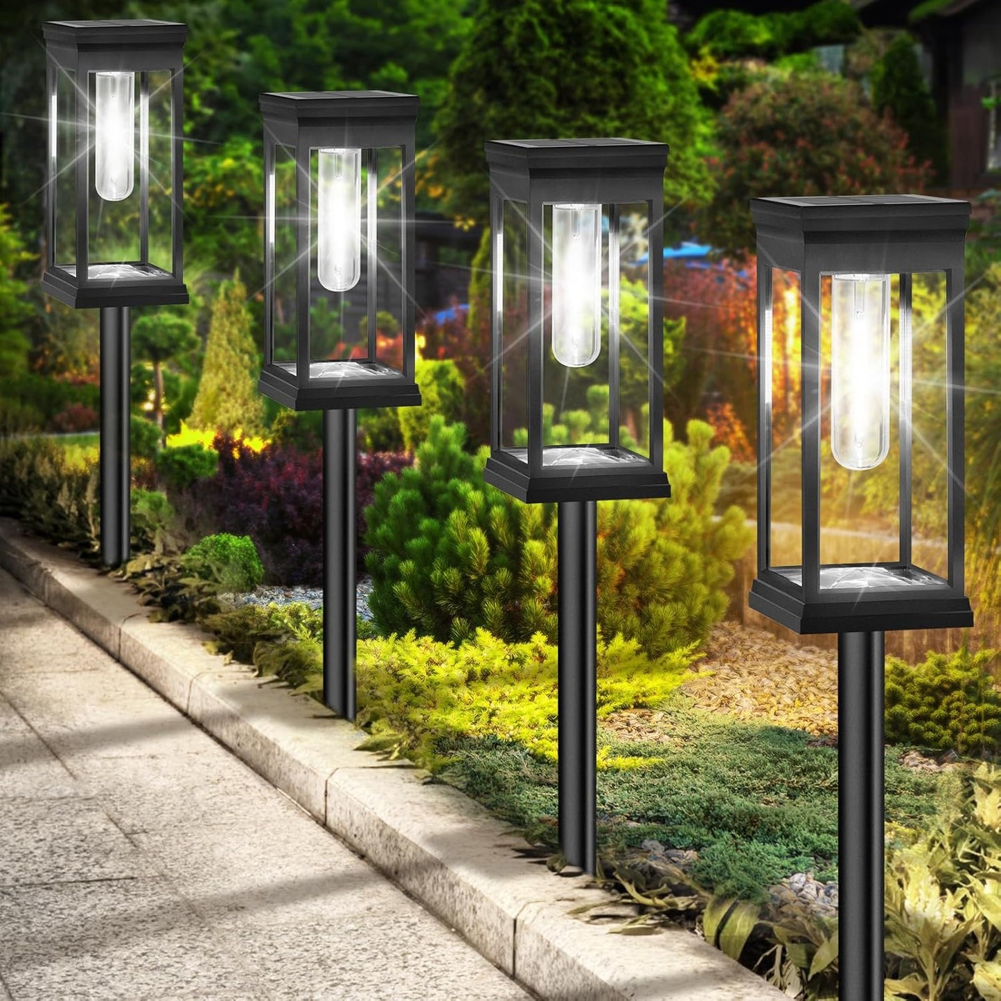 Solar Pathway Lights Outdoor 8-Pack - Super Bright LED Landscape Lighting, Waterproof & Sun-Powered for Garden Walkway